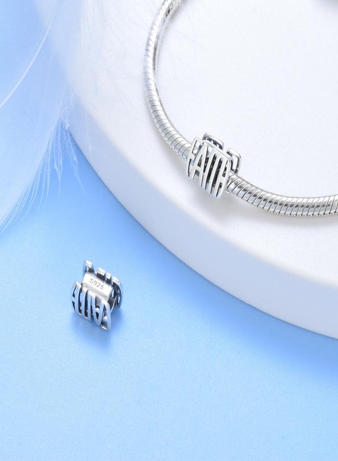 ARTCHARM Faith Charms Sterling Silver Inspirational Faith Charm, Word Calligraphy Jewelry Valentine's Day Gift for Lovers/Friends/Mothers/Travelers - Image 2